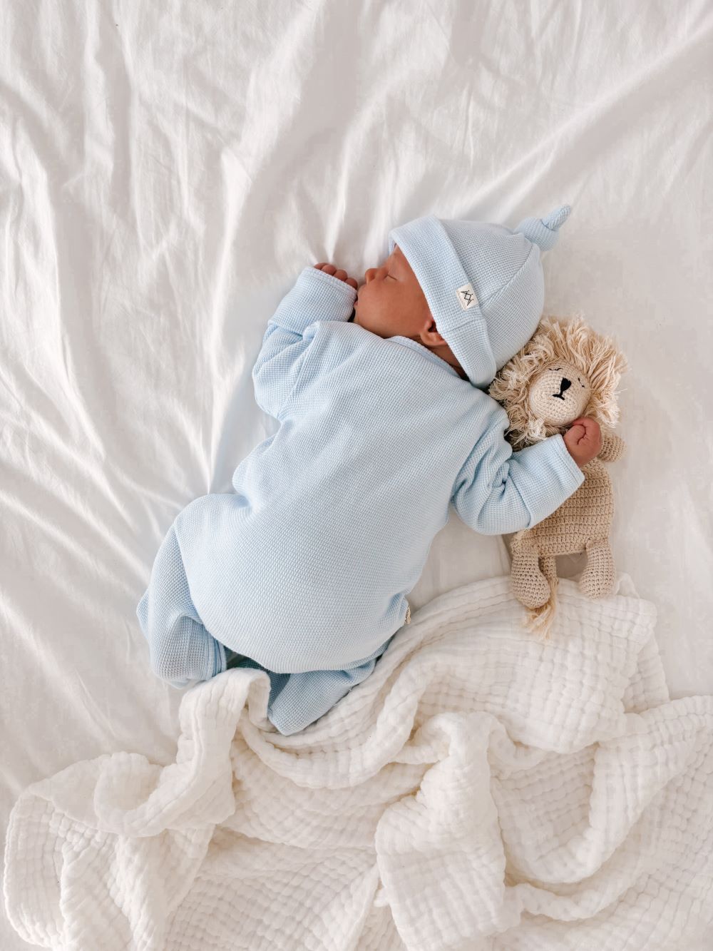 My First Outfit - Baby Blue - Onesie & Beanie Set