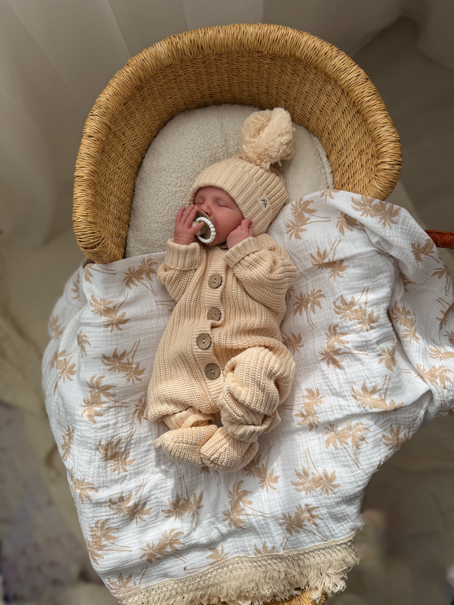 Knitted Romper - Oat