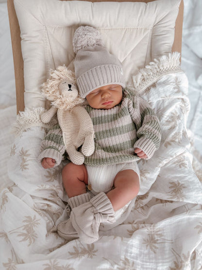 Knitted Booties - Mushroom